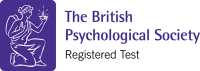 The British Psychological Society Registered Test logo in purple, featuring a classical figure holding a torch.